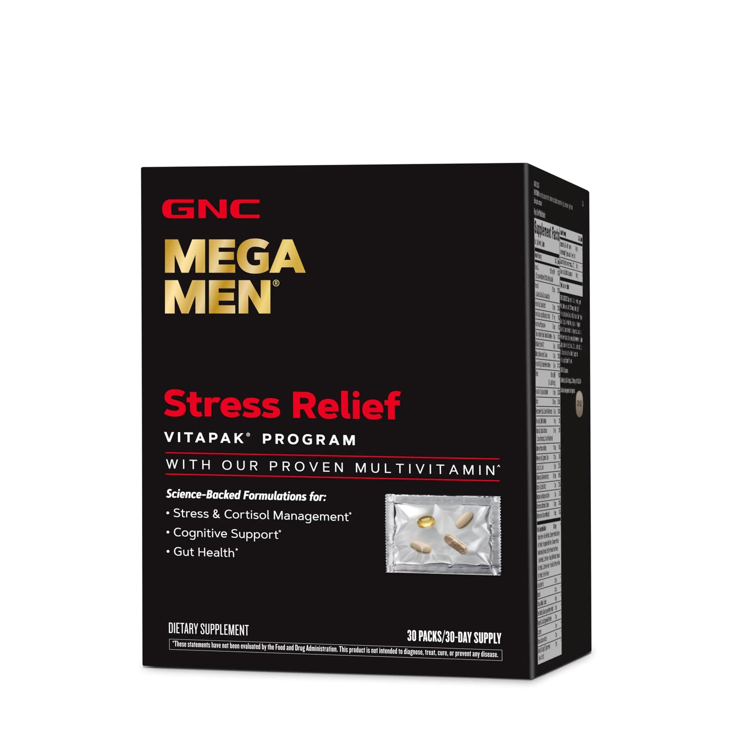 GNC Mega Men Stress Relief Vitapak Stress & Cortisol Management 30 Count